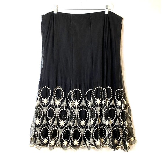 Style and Co Tulle Embroidered Layered Skirt Plus Sz 2X Multicolor Lined Flaws - Picture 3 of 14